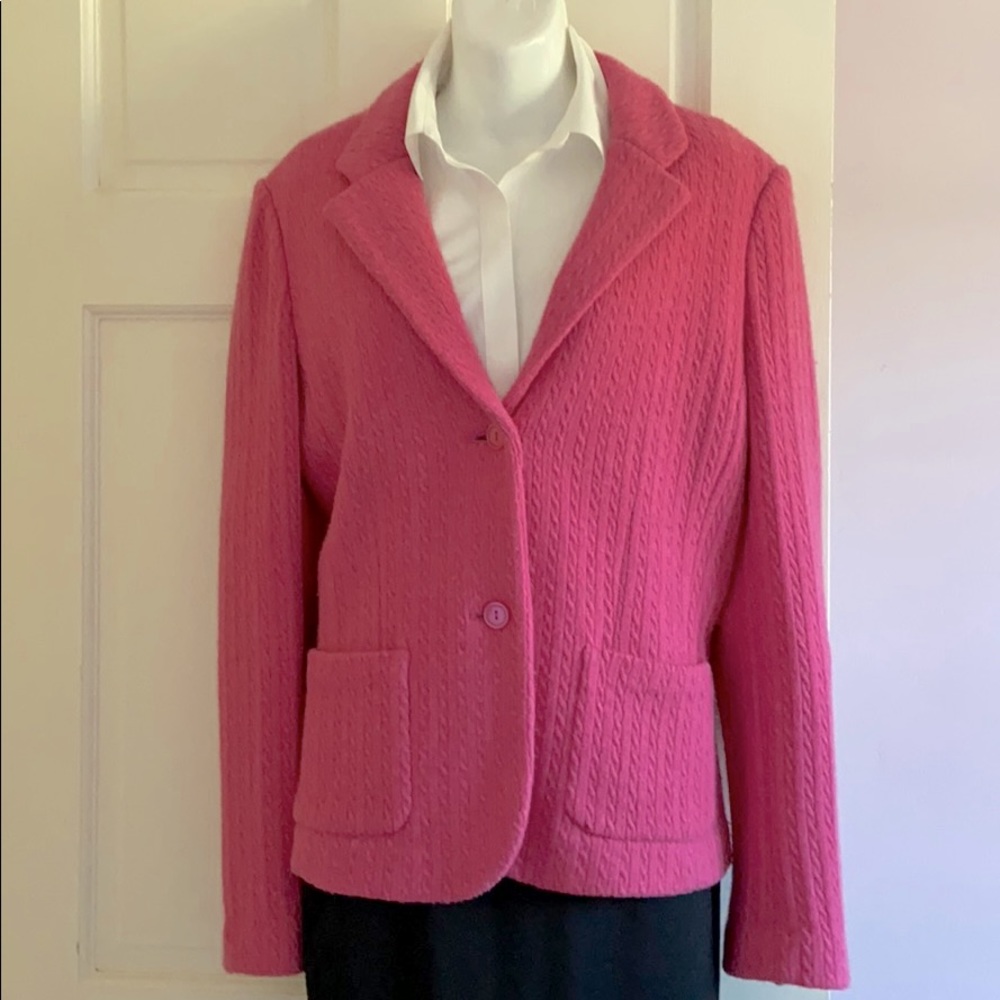 Jacket, Cable Knit, Oink, Talbots, size XL